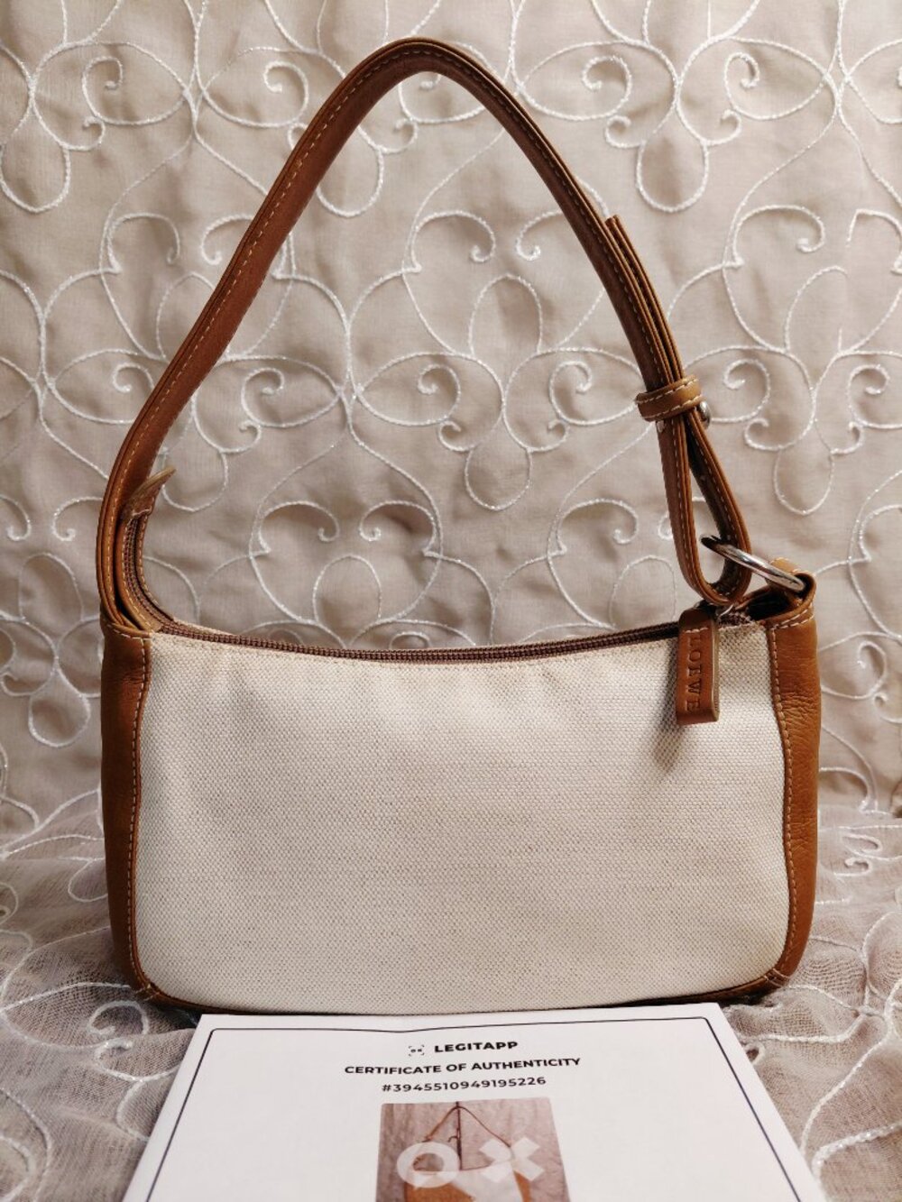 Vintage Loewe Studded Anagram Canvas Leather Shoulder Bag - Picture 3 of 11